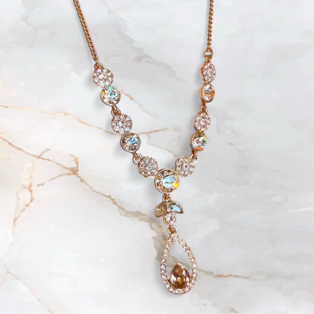 Givenchy Crystal Rose Gold Y-Necklace - Picture 2 of 5
